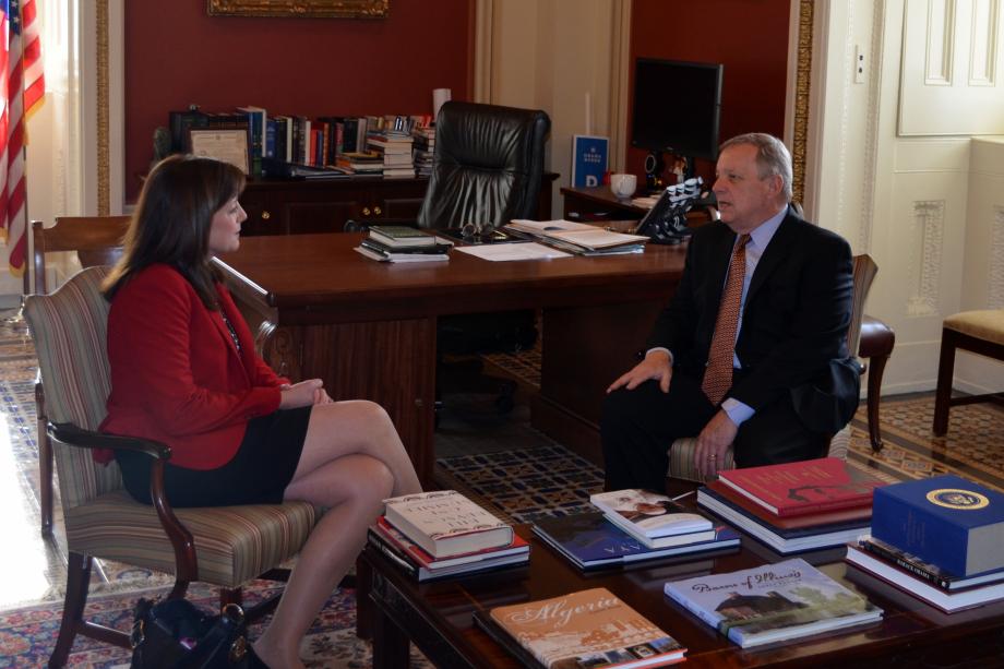 U.S. Senator Dick Durbin (D-IL) today met with Nancy Rosenstengel following a hearing of the Senate Judiciary Committee, of which he is a member, to consider her nomination to fill a vacancy on the U.S. District Court in the Southern District of Illinois.